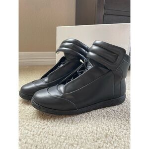 Black Leather High Tops